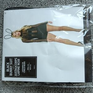 Party City adult Halloween costume black bunny suit NWOT